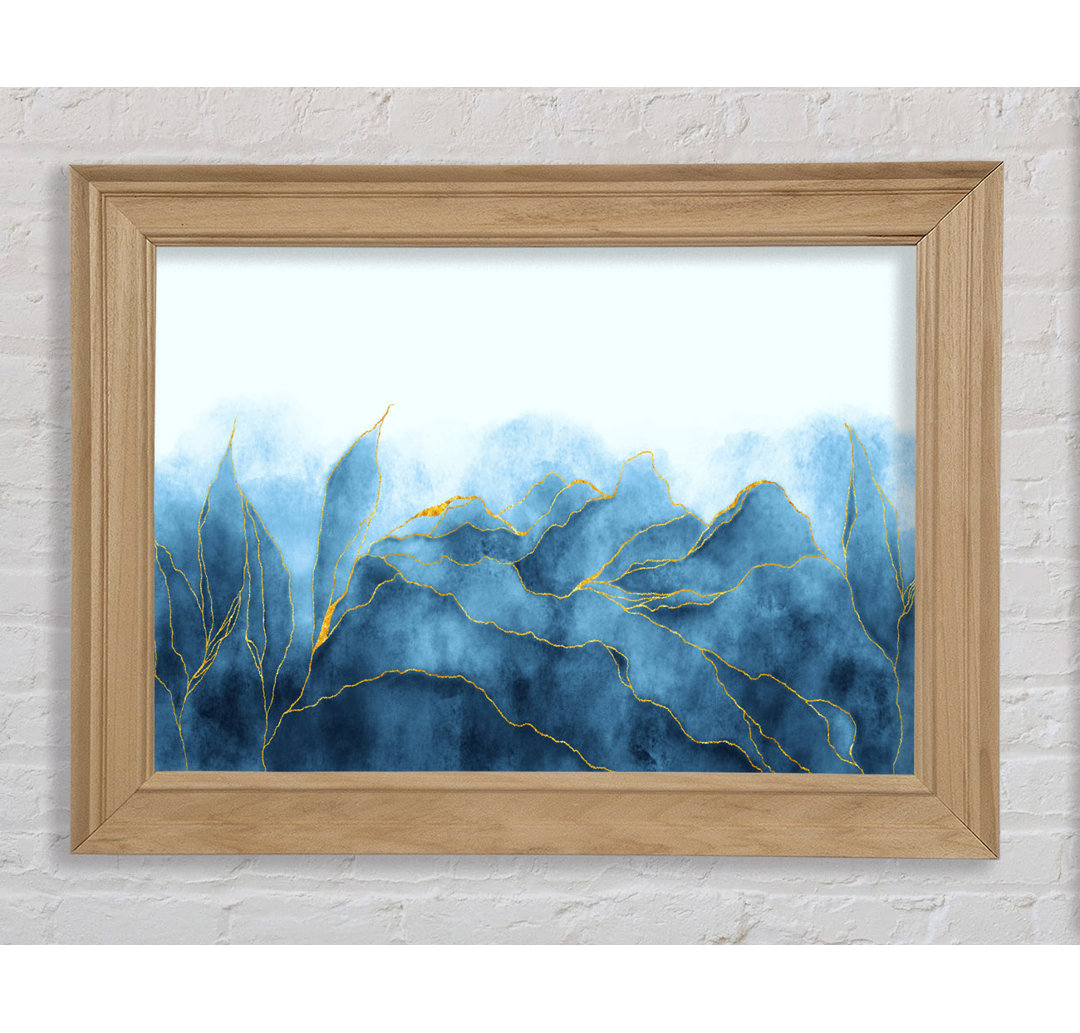 Blue Mists Of Gold Leaf - Einzelner Bilderrahmen Kunstdrucke