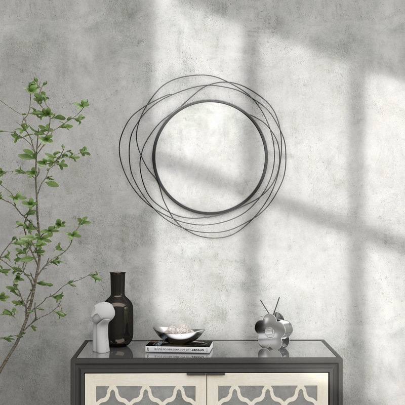 Métal mural en métal moderne miroir décor à suspendre à la maison pour le salon chambre à coucher salle à manger