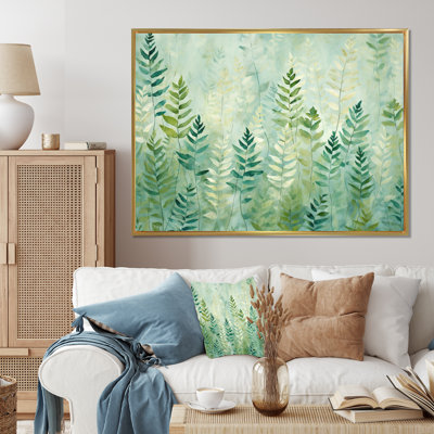 " Green White Serene Ferns III "