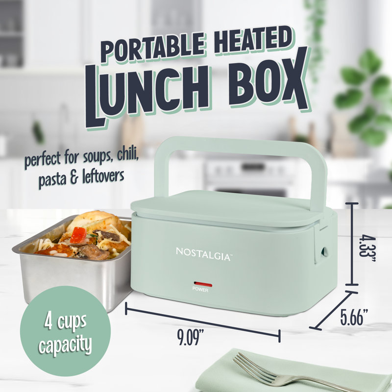 Nostalgie 32 oz Boîte à lunch portable et chauffée, Vert