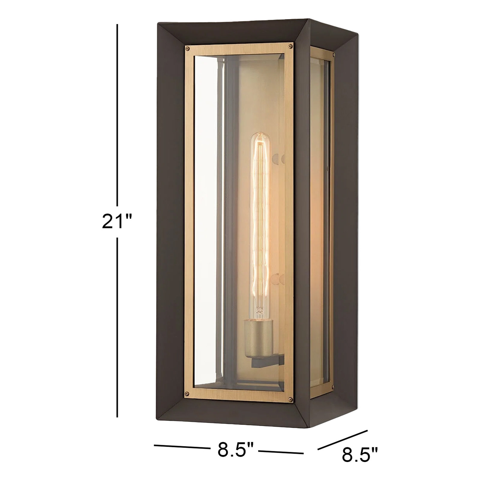 1-Light Outdoor Light, 21" H x 8.5" W x 8.5" D