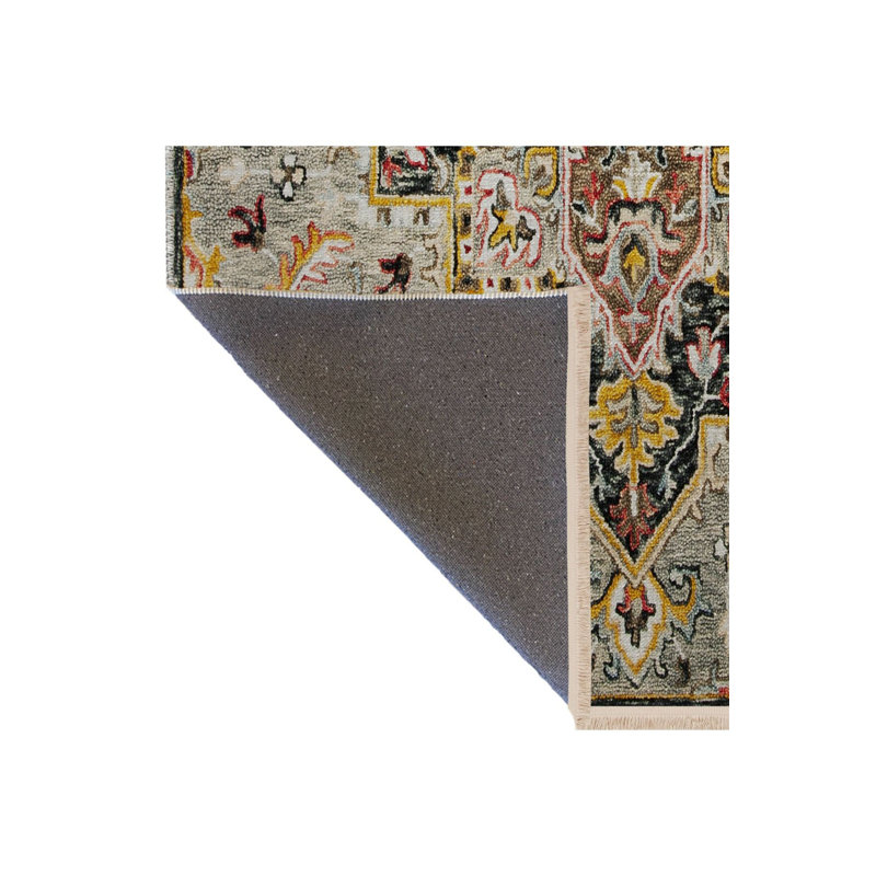 Tapis décoratif multicolore à motif ethnique, Tapis de couloir 3 pi 3 po x 6 pi 7 po