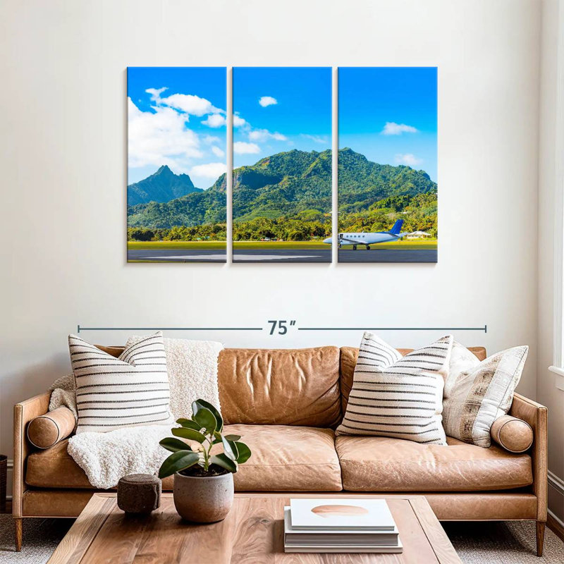Mehar Airport In Aitutaki, 36" H x 57" W