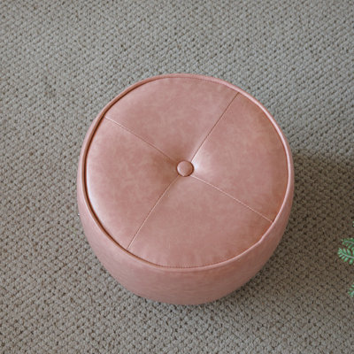 11.8In Small Tufted Round Upholstered Ottoman