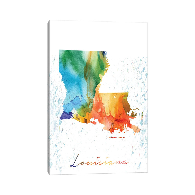 Maine State coloré, H 26 po x l 18 po x 1,5 po, Louisiane