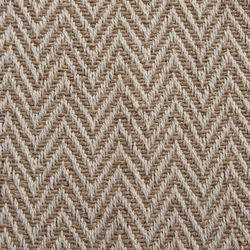 Lintz Chevron Handloom Table Runner, Stone