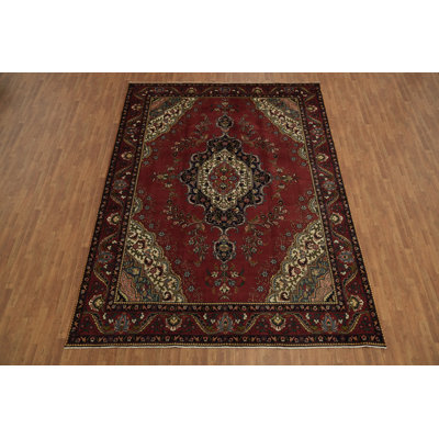 Tapis rouge élégant et traditionnel 10 x 13