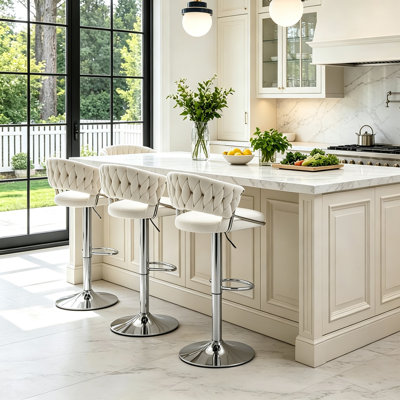 Christal Swivel Upholstered Adjustable Height Counter Stool