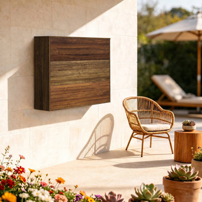Meuble télé en bois pour l'extérieur avec support télé ajustable, housse imperméable et éclairage DEL, meuble télé pour téléviseurs de 32 à 55 po, meubles de patio et de jardin