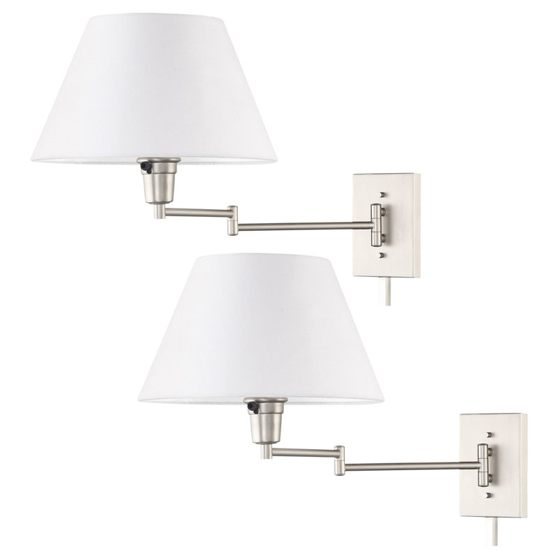 Applique à bras articulé Express (paquet de 2), Nickel brossé, Blanc