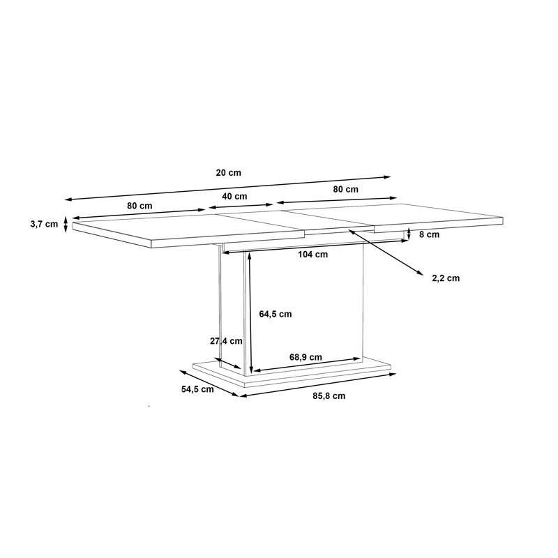 Nuzzo Extendable Dining Table, Brown/Pinia White
