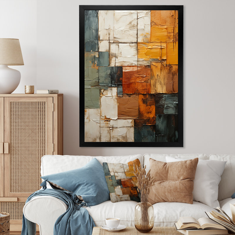 Impression rigide sur toile, "Earthy Euphony I" - Impression sur toile abstraite FDP72651, H 32 po x l 16 po x P 1 po, Noir