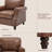Upholstered Accent Chair Faux Leather Rolled Armchair-448264189