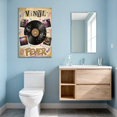 Fashion Vinyl Record Disco Fever Collage Art Pattern