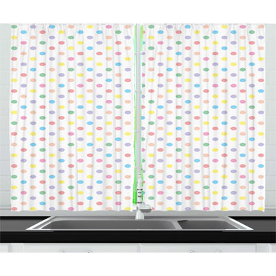 Geometric Ruffled Kitchen Curtain
