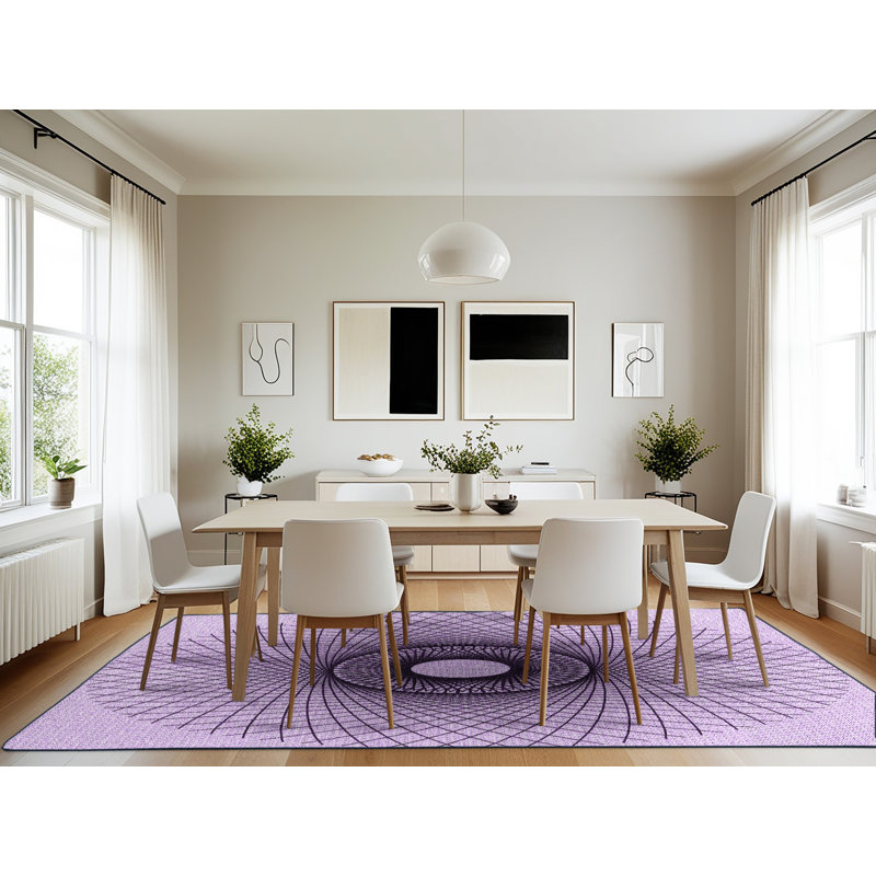 Tapis mauve tissé à la machine, Rectangle 7 pi x 10 pi