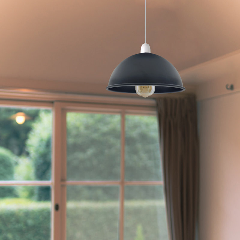 17cm H Metal Bowl Lamp Shade ( Uno ), Black