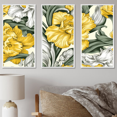 «Yellow Radiance Daffodil Bloom» - ensemble d'art sur toile jonquille