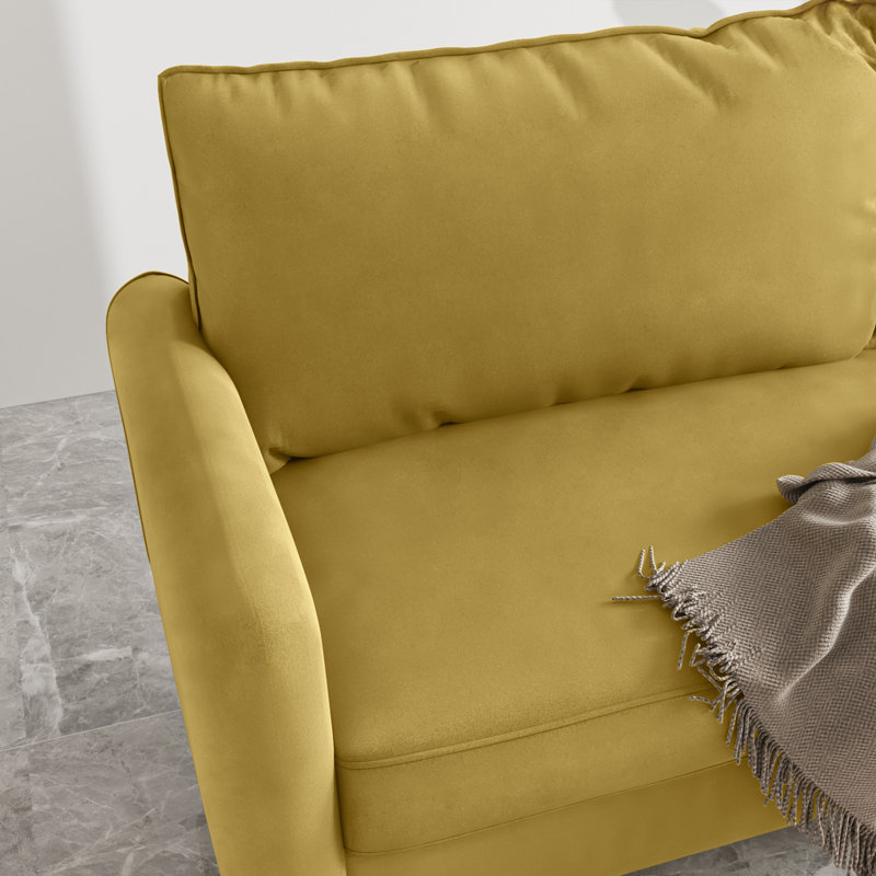 Siniard 70'' Upholstered Sofa, 33.07" H X 71.65" W X 36.69" D, Goldenrod Velvet