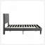 Full Size Upholstered Platform Bed Frame With Headboard, Strong Wood Slat Support, Mattress Foundation, No Box Spring Needed, Easy Assembly