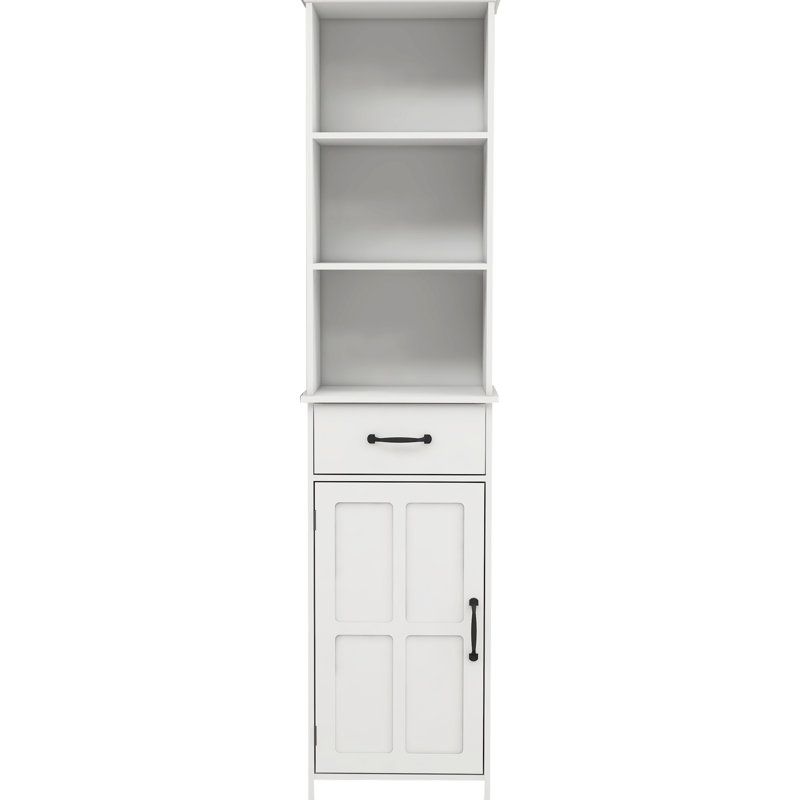 Armoire sur pied à 1 porte, finition blanche, qui s'intègre bien dans diverses décorations et tiroirs, fabrication attrayante, choix de rangement abondants, artisanal, raffinement peint, pour tous les espaces, simple