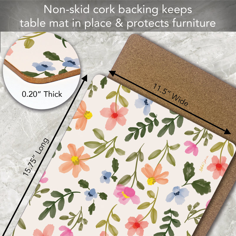 Paquet de 4 napperons décoratifs de qualité supérieure Watercolor Florals, Floral multicolore