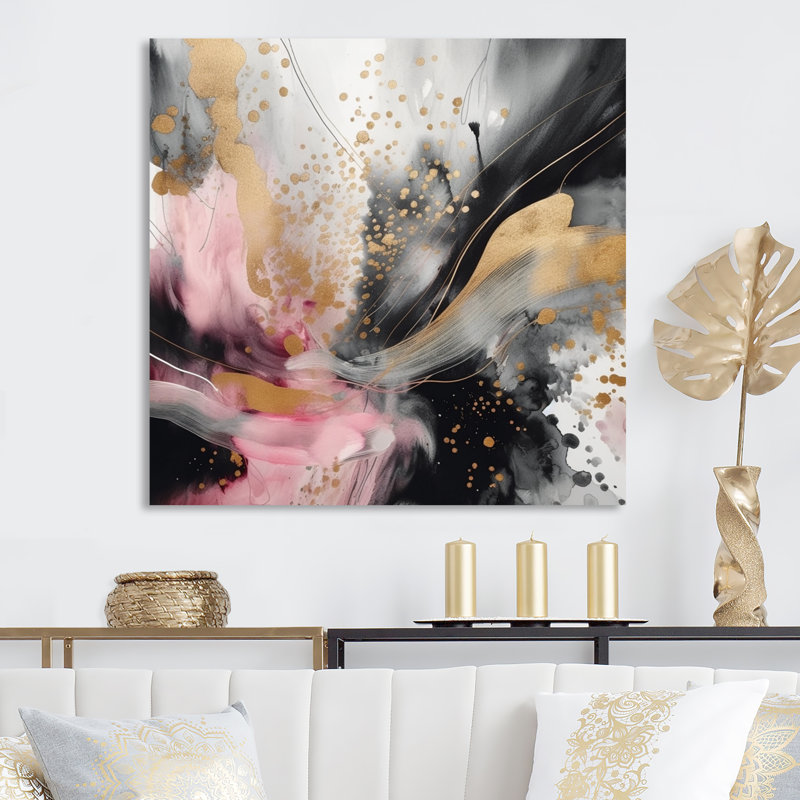Glam Abstract Wall Decor on Metal, 16" H x 16" W x 1" D