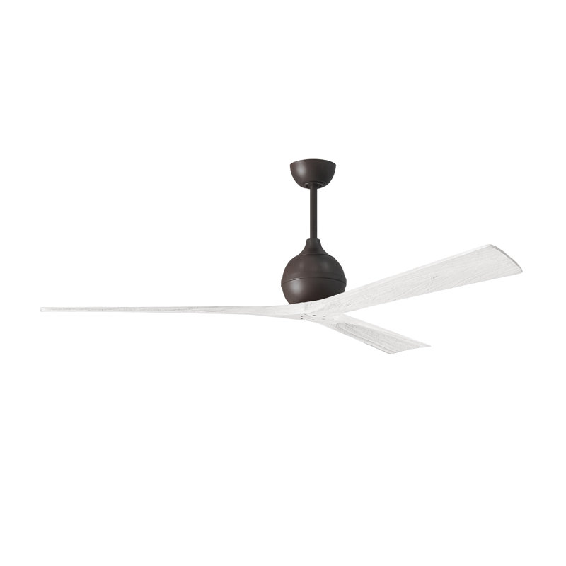 Ventilateur de plafond à 3 pales Irene, Bronze texturé, Blanc mat, 72"