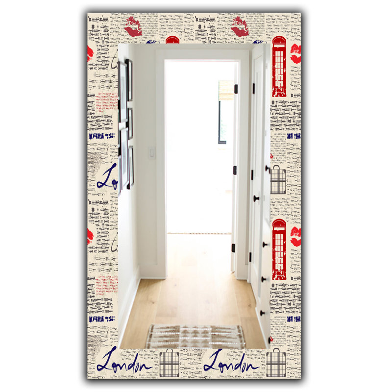 Miroir mural de baisers uk london, H 39,4 po x l 29,5 po