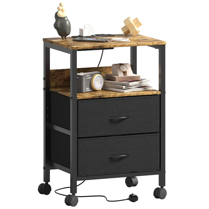 40cm W Metal Bedside Table