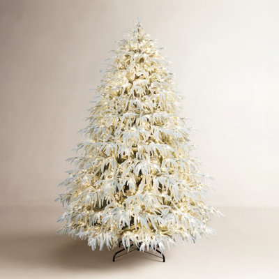 Frosted 7.5' Pre-Lit Pine Christmas Tree