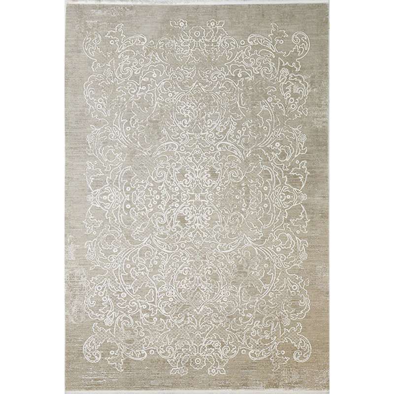 Modena Damask Area Rug in Sand, Rectangle 4' x 6'
