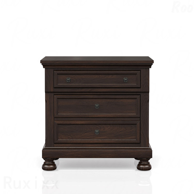 Dark Cherry 2-Drawer Nightstand