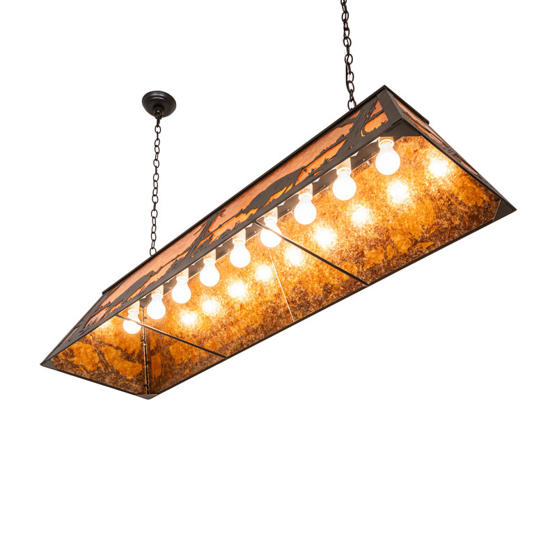 60" Long Buffalo At Lake Oblong Pendant