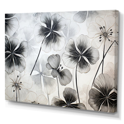 " Minimalism Black And White Geraniums II "