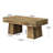 Farmhouse Coffee Table, 47 Inches Wooden Rectangular Accent Center Tables with Thick Base