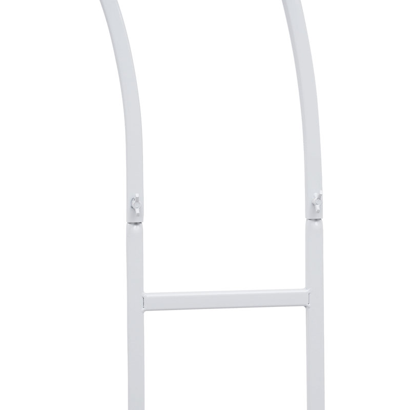 Arche de fond de mariage ronde en acier l 59 po x P 19,7 po pour la décoration de jardin, Blanc