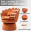 Fauteuil d'appoint rembourré et pivotant en velours-368100649