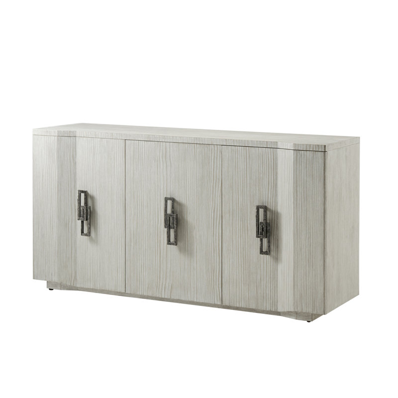 Breeze 66'' Light Wood and Metal Sideboard with Storage