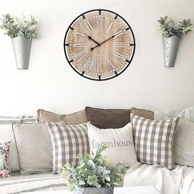 Grande horloge murale 20 pouces, 20, Brun