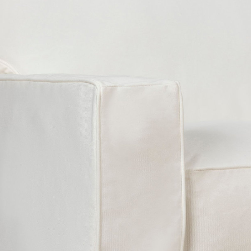 Taylor 5-Person L-Shaped Striped Sectional, Bayou Off White Canvas