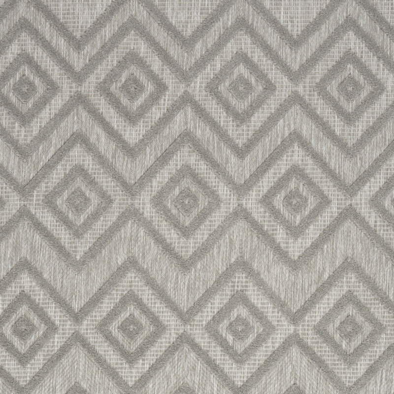 Foundry Select Versatile Diamond Silver Gray Indoor/Outdoor Area Rug, Rectangle 6' x 9'