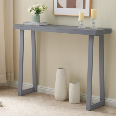 Claude Rectangular Console Table with Shelf – Sleek and Modern Entryway, Hallway, or Sofa Table with Trapezoidal Legs