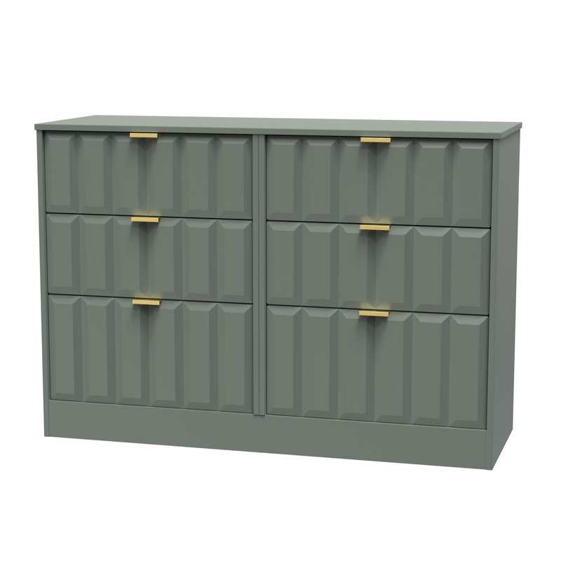 Besian 115 cm W Chest of 6 Drawers, Reed Green