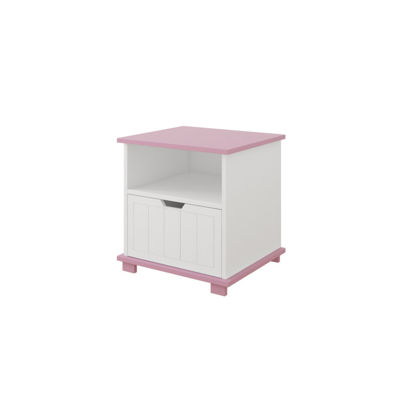 Paulding 1 Drawer Nightstand, Pink