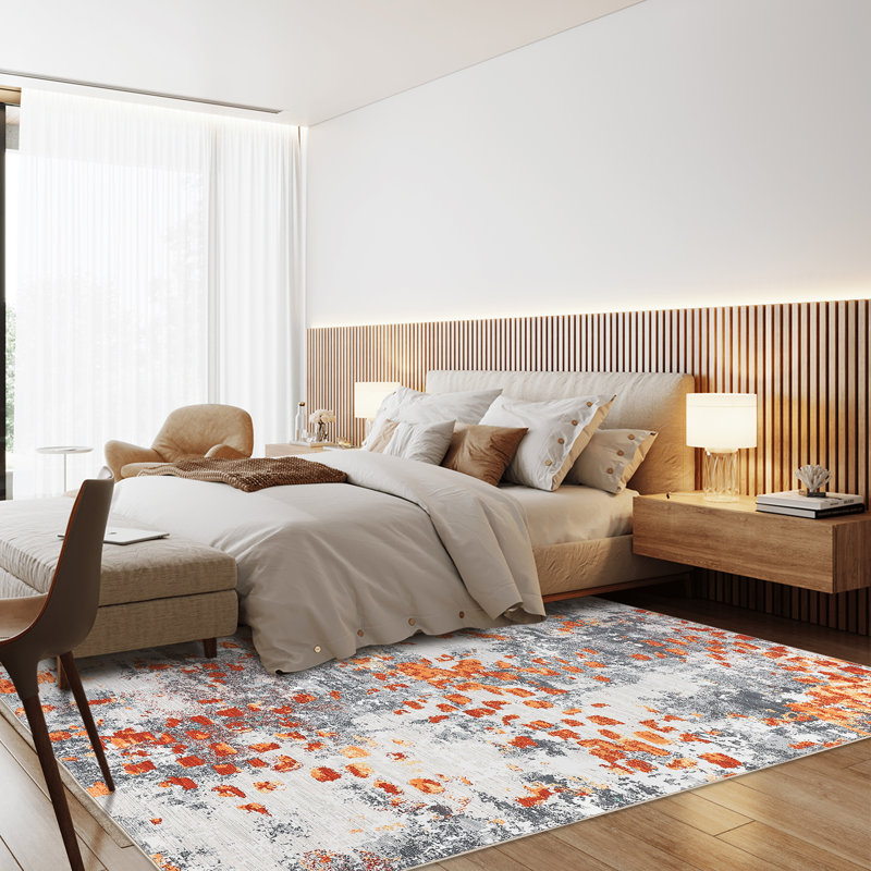 Jimel Washable Abstract Indoor Rug, Rectangle 4' x 6'