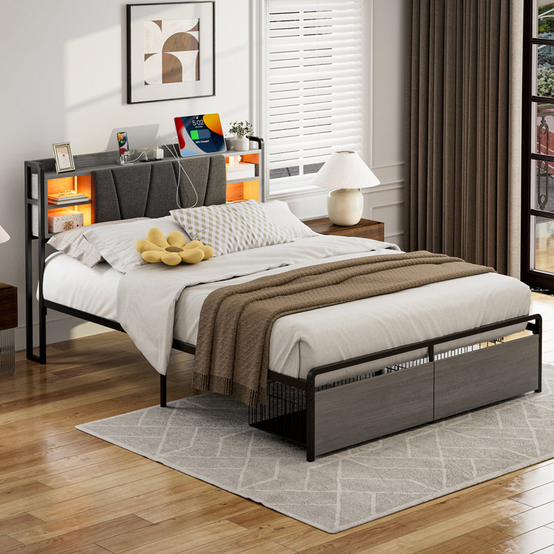 Lit Ortenzia, Gris, Grand lit