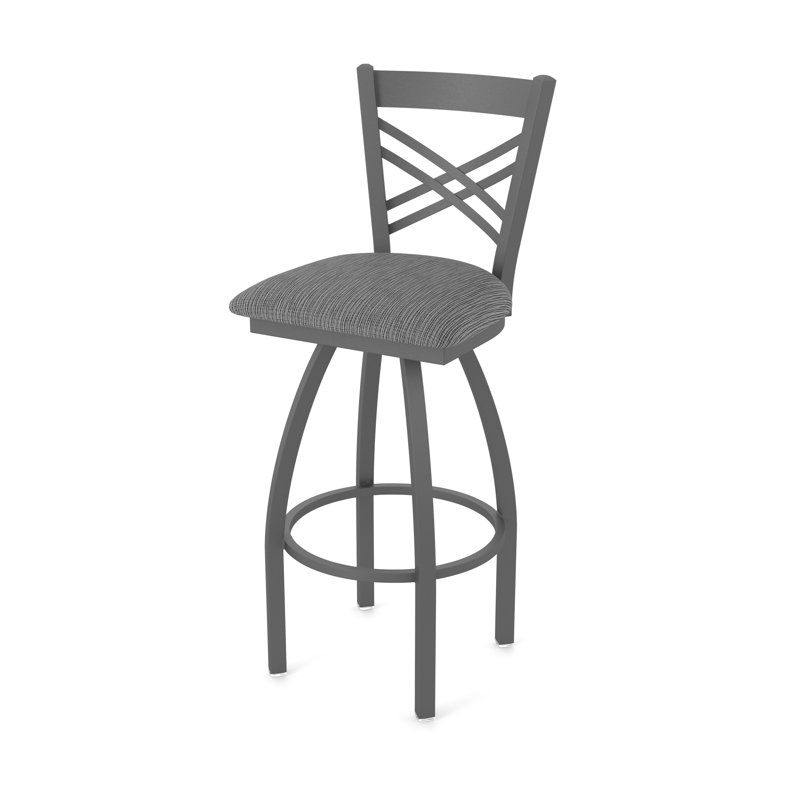 Catalina 36" Swivel Bar Stool, Fabric-Graph Coal, Pewter