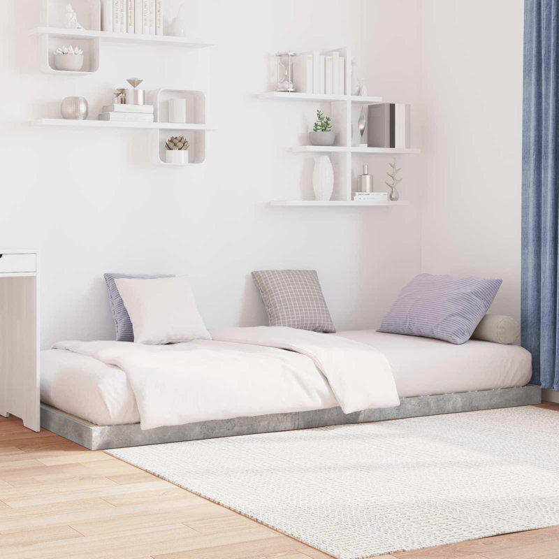 Bed, Concrete Grey, European Single (99.5 x 203 cm)