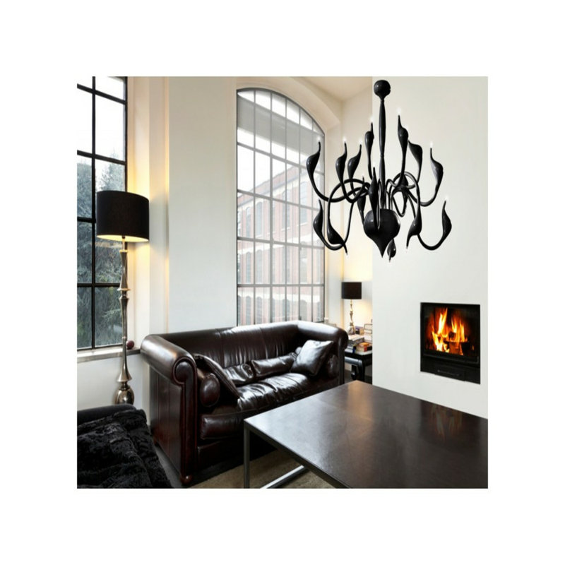 Snake 15 - Light Unique/Statement Chandelier, Black